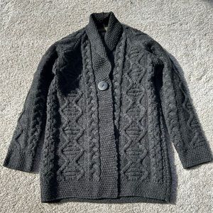 Inis Craft 100% Merino Wool Gray Cardigan Size S